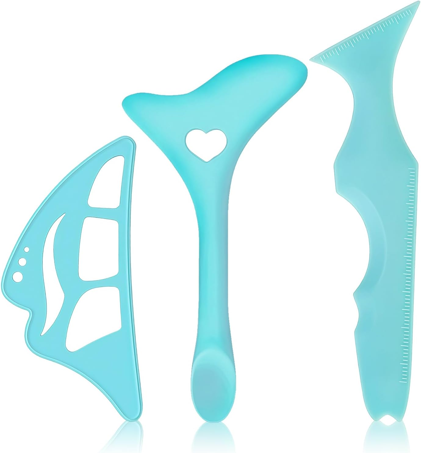 DAGEDA 3Pcs Eyeliner Stencils Set, Suitable for Eyetour Eyeshadow, Eyeliner,Mascara Shield,Reusable Silicone Eyebrow Stencils Eye Liner Tool Multi-Functional Makeup Tool(Purple)