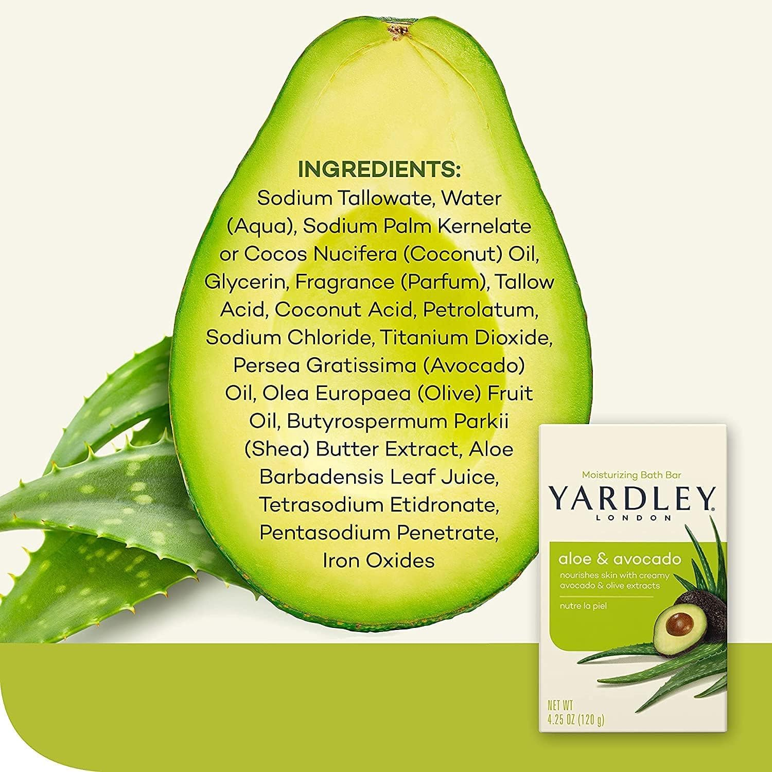 Yardley London Naturally Moisturising Bath Bar Aloe & Cucumber 130Ml - Buy Packs and save (Pack of 4) image number 6