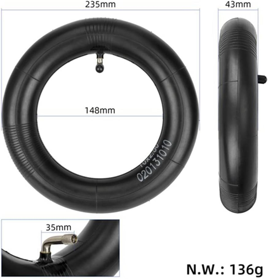 Zicojia 10X2.5 Inner Tube 90 Degree Valve for Zero 10X/VSETT Electric Scooter 10 Inch Curved 90 Degree Inner Tube Easy to Use image number 3