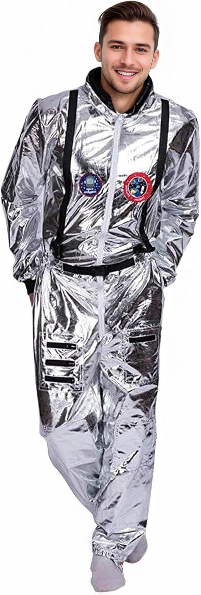 COSOUKE Astronaut Costume Adult Halloween Costumes Men Spaceman Overalls for Book Week Costume image number 3
