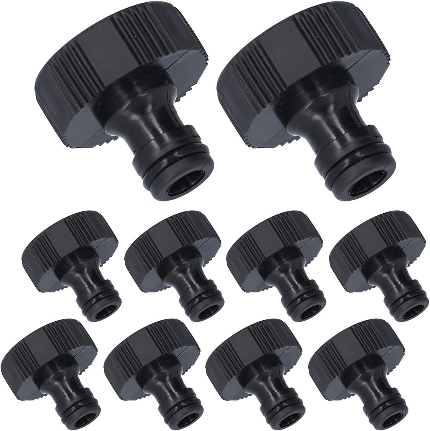 10Pcs Garden Hose Quick Connector Nipple,15Mm Thread Adapter Plastic Sealable Hose Connector for Sprinkler Spray Nozzle (1 Inch Internal Thread) image number 3