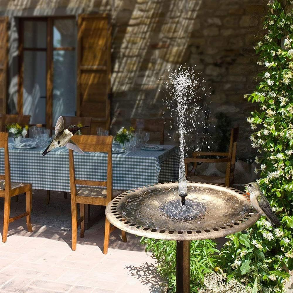 Solar-Power Birdbath Fountain Pump with Battery Backup 2.5W Brus -Blocking Submersible Pump Panel Kit for Bird Bath Garden Small Pond image number 6