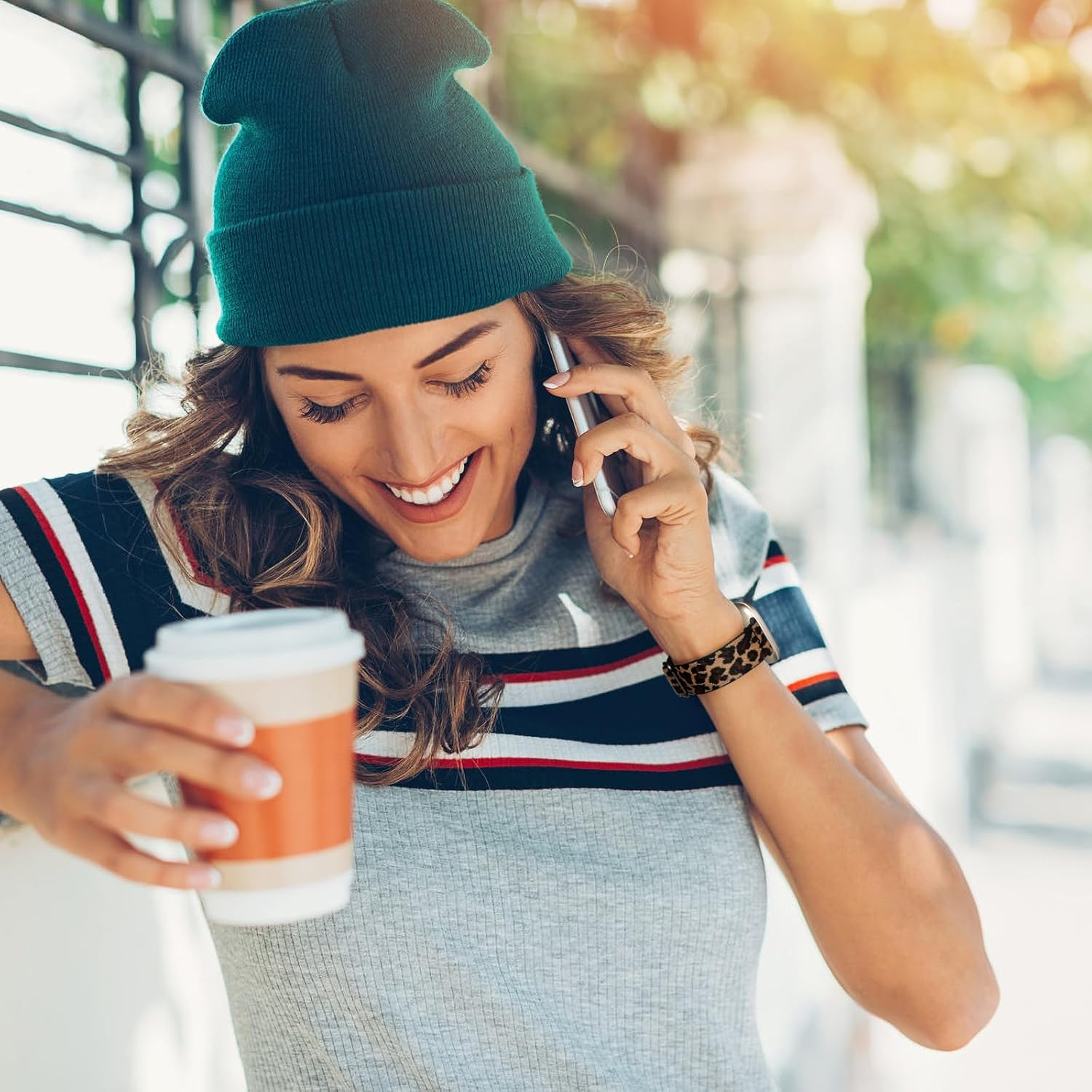 Elastic Band Compatible with Fitbit Sense/Sense 2/Versa 4/Versa 3 for Women Men, Adjustable Stretchy Nylon Solo Loop Sport Wristbands, Strap for Watch image number 5