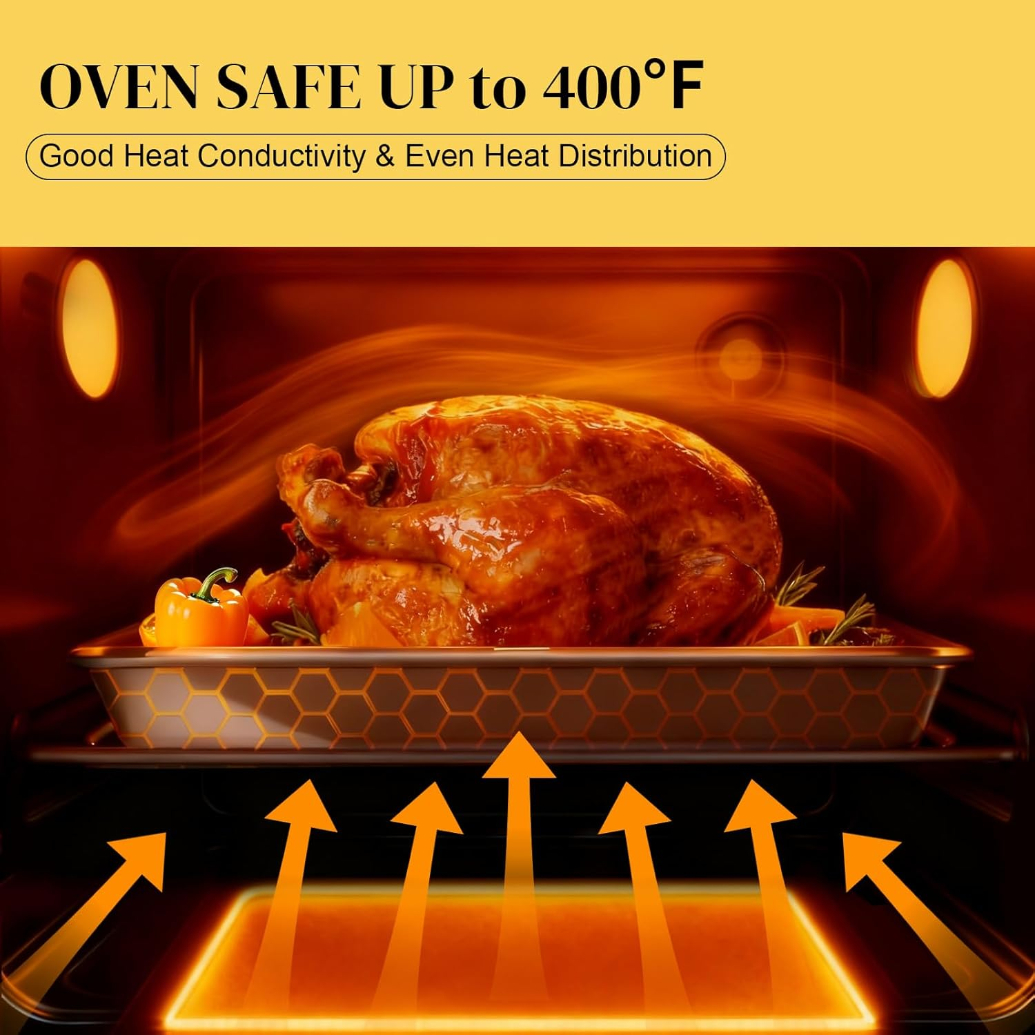 Cookie Sheet Pan Set, 3 Pack Stainless Steel Baking Sheets, Non Stick, Non Toxic & Heavy Duty Bakeware, 3 Size Set (9/12/16 Inch) for Oven Roasting, Cooking, Baking​ image number 4