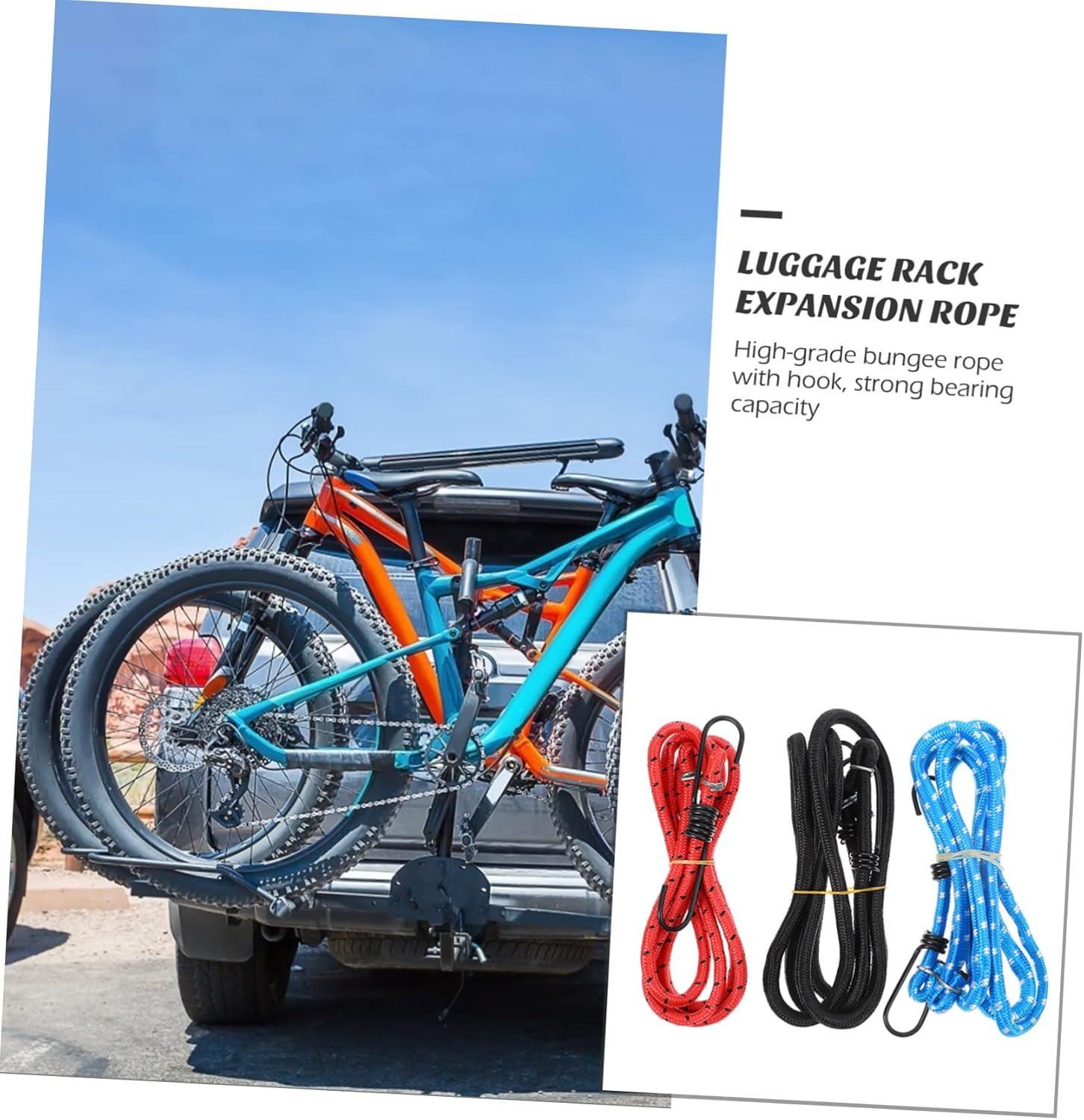 Gogogmee 3Pcs High Strength Luggage Rack Telescopic Rope Retractable Ratchet Straps for Secure Cargo Binding