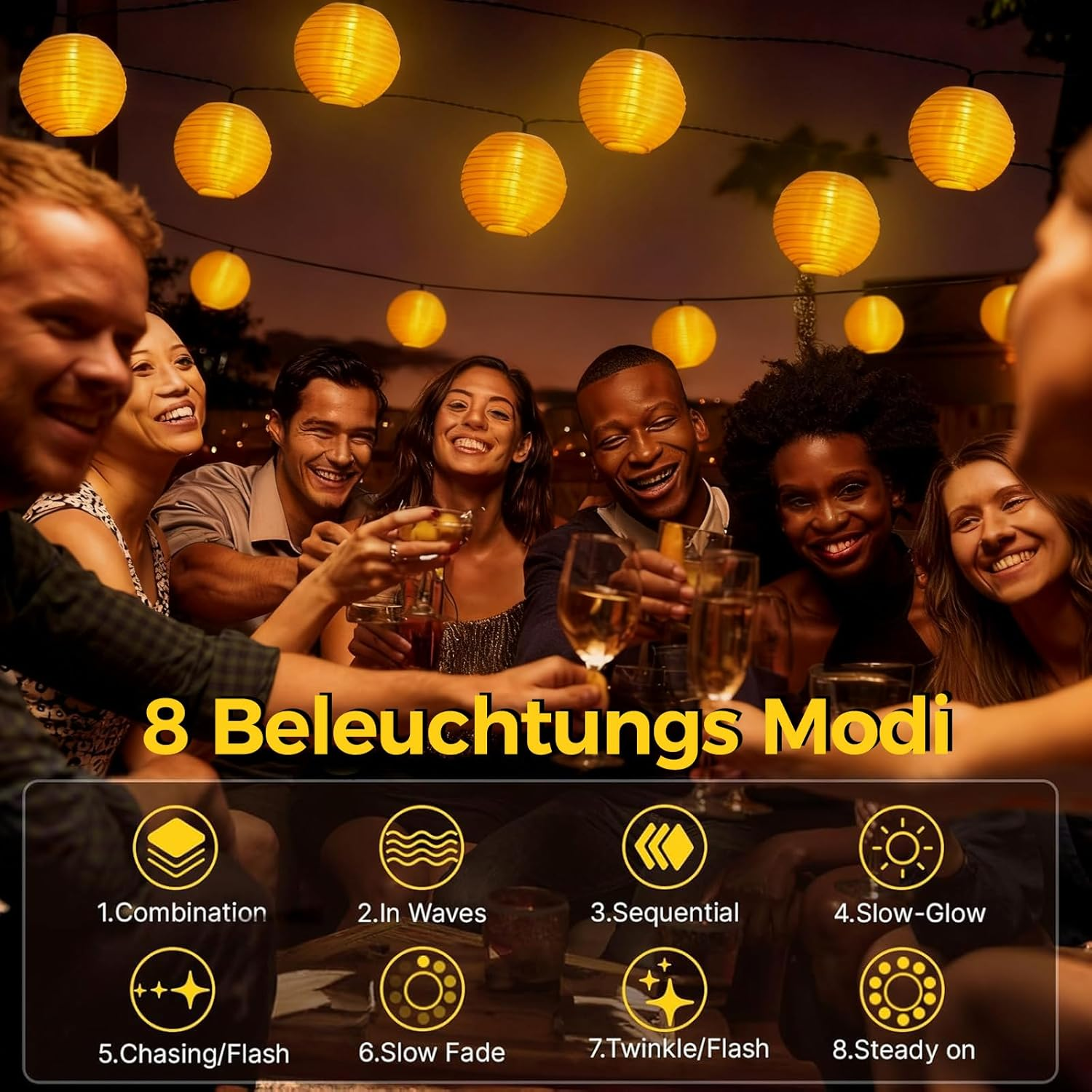 Alegre 3.5 M 10 LED Solar Fairy Lights Lantern Outdoor with 8 Modes image number 6