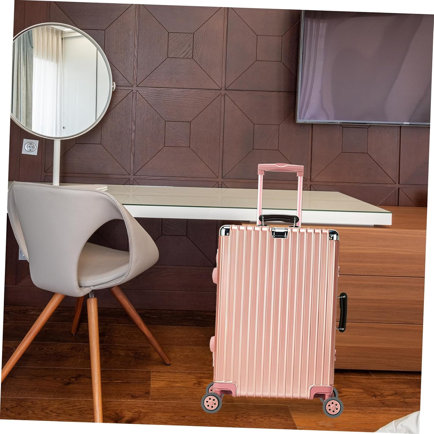 JECOMPRIS 8Pcs Rubber Luggage Wheel Protector Covers Deep Grey Suitcase Wheel Covers Noise-Reducing Travel Luggage Wraps for Spinner Floor Protection image number 3