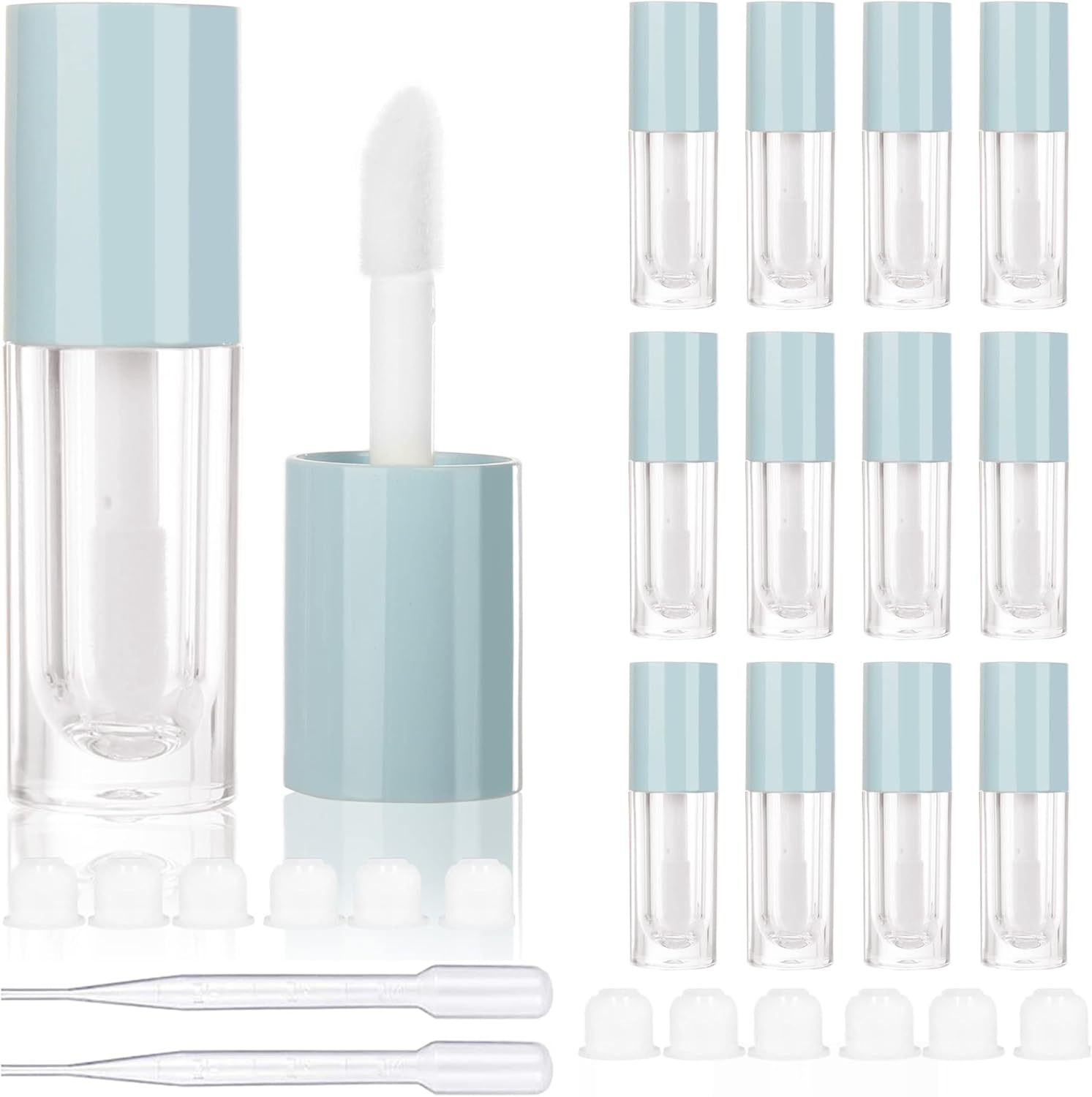 COSIDEA 14Pcs Empty Purple 6Ml Big Brush Lip Gloss Tubes for DIY Lip Gloss, Lipgloss Containers