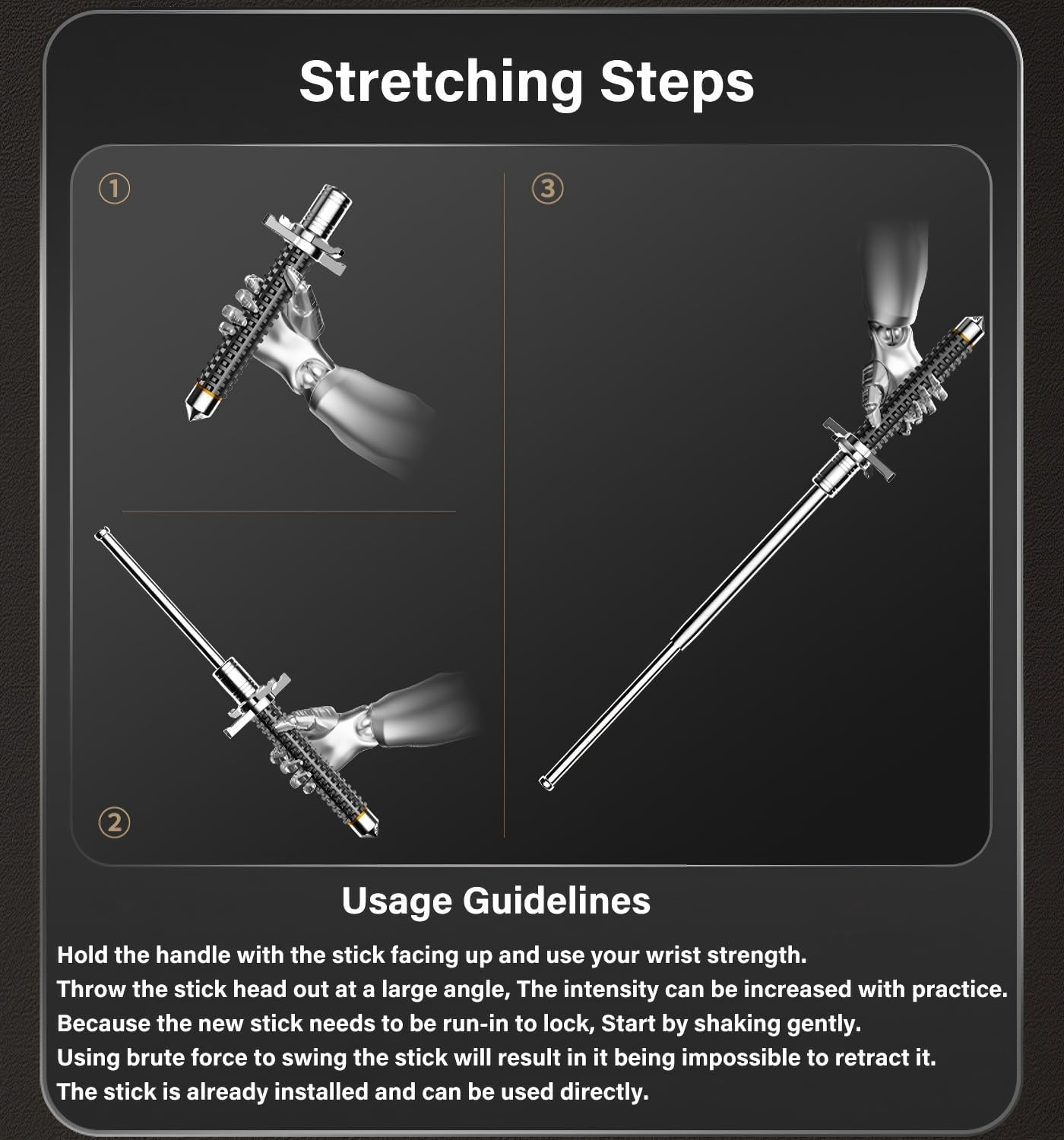 OUHINFU Collapsible Hiking Poles, Telescopic Trekking Pole, 32"/78Cm Extended Length, Anti-Slip Grip with Carry Bag, Ultralight for Hiking, Camping, Mountaining, Backpacking, Walking (Titanium Black) image number 3