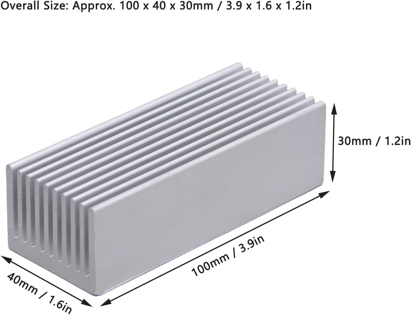 Cooling Fins, Corrosion Resistant Aluminum Heatsink Large Area Compact Size Easy Installation for Electronic Chip Power Board (With Thermal Conductive Adhesive) image number 5