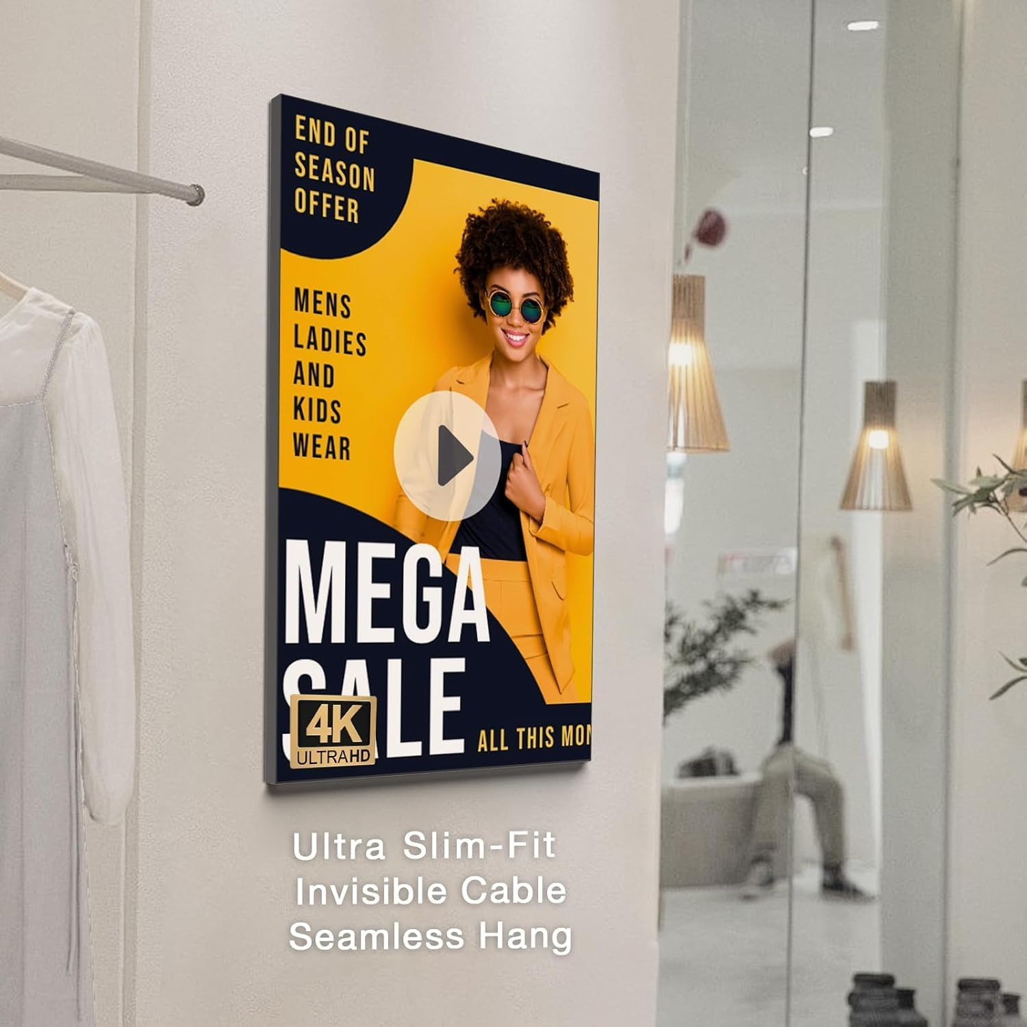 Digital Signage Display, Canlarriz 50 Inch Wall Mount Digital Menu Board for Restaurants and Stores Advertising Screen 1000 Nits Ultra-High Brightness 4K UHD Free Web Content Editor Android 4GB + 64GB image number 2