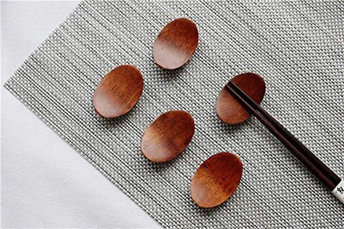 Chopstick Rest Tingrua 5 PCS Wood Chopsticks Holder Dinner Server Spoon Fork Knife Stand Holder