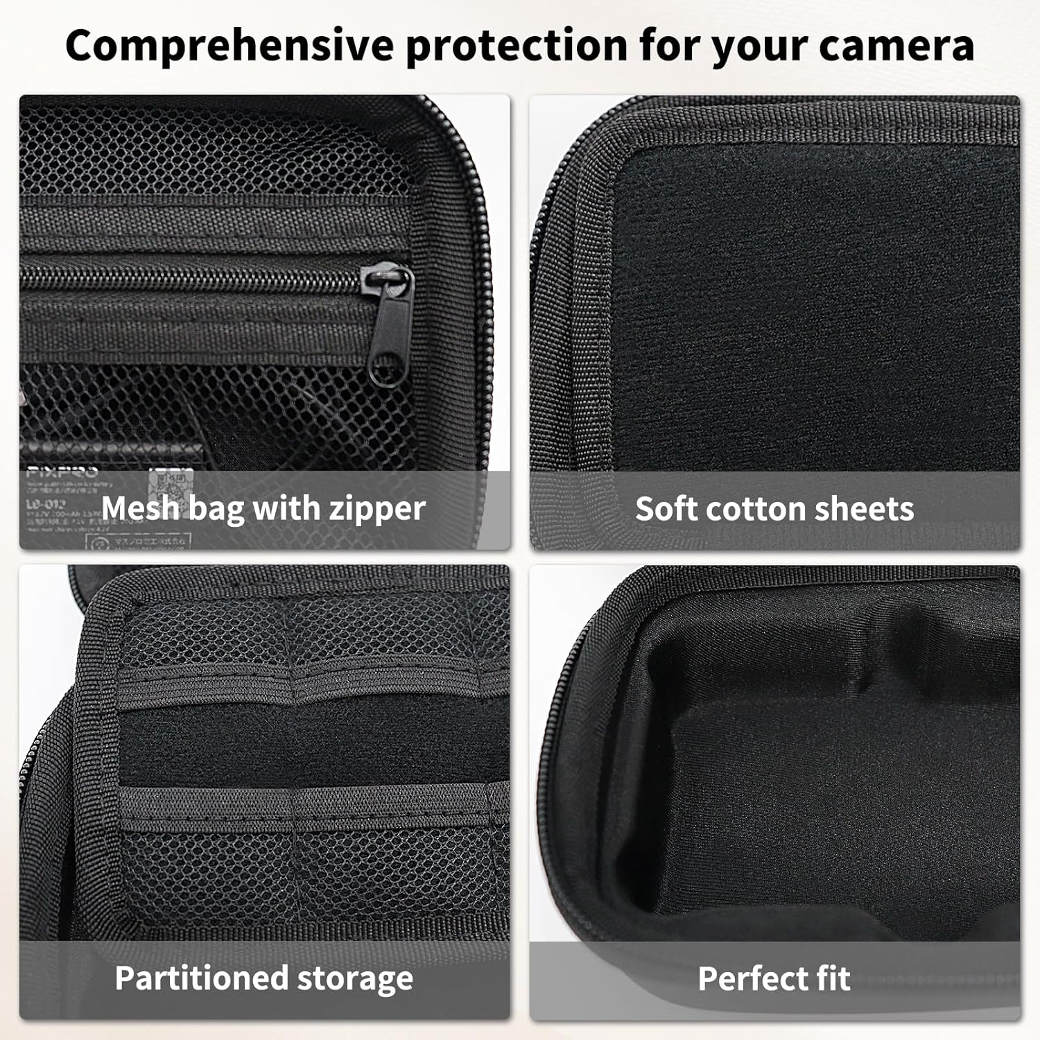 VOVMOEYA Camera Case for Canon Powershot SX730/SX740 HS, Sx730/740 Hs Camera Case Accessories Kit,Eva Hard Carrying Bag + Soft Silicone Protective Cover + 2 LCD Tempered Films-Black - Grey And Pink image number 5