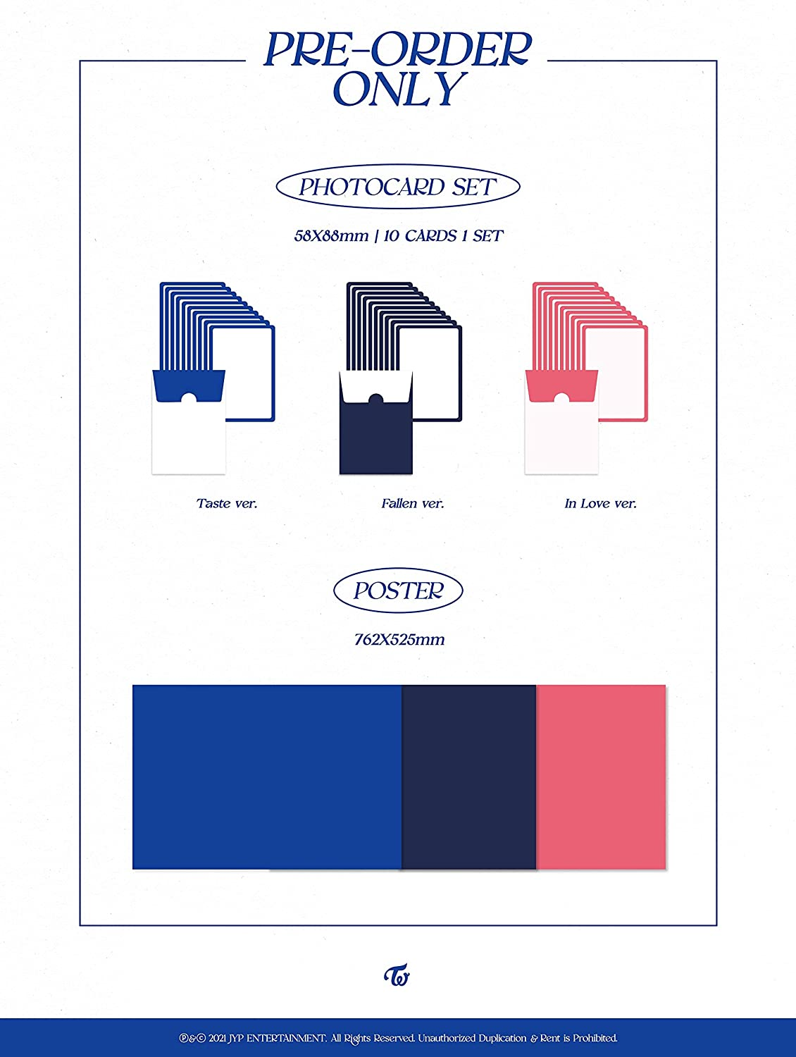 Twice Taste of Love 10Th Mini Album in Love Version Cd+76P Photobook+Booklet+1P Lenticular+1P Tasting Card+1P Coaster+5P Photocard+Message Photocard Set+Tracking Kpop Sealed