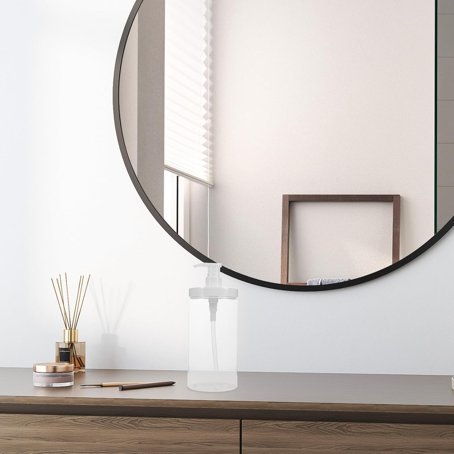 WATIIFUFU Refillable Travel Size Pump Bottle 1000Ml Wide Mouth for Shampoo and Lotion Bathroom Shower image number 2