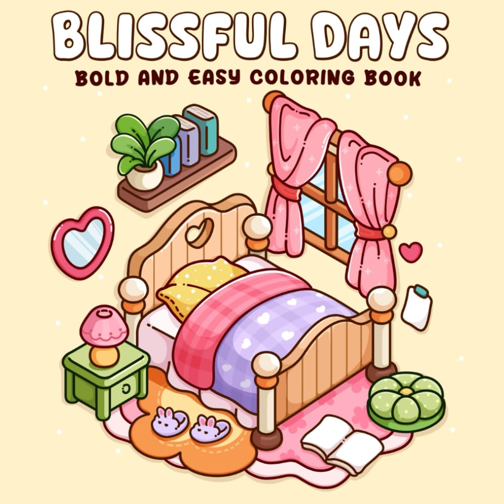 Blissful Days: a Bold and Easy Coloring Book for Adults and Teens Featuring Relaxing Illustrations for Self-Care image number 1