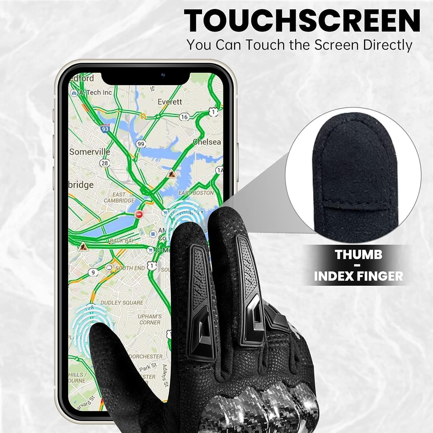 Touch Screen Motorcycle Gloves Durable Breathable Racing Motorbike Summer Gloves image number 4