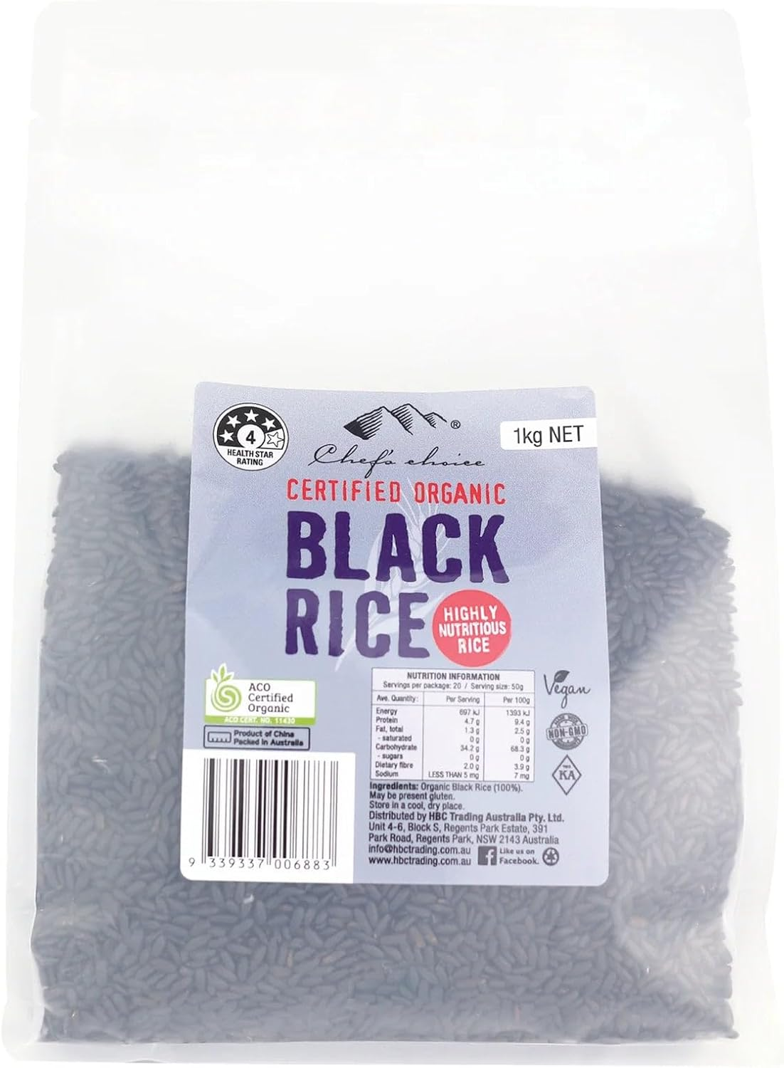 Chef'S Choice Organic Black Rice 1 Kg
