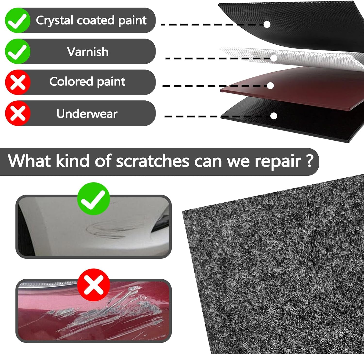 20 Packs Car Scratch Remover Cloth Kit, Nanoklean Car Paint Scratch Repair, Magic Nano Wipes for Vehicles Cleaning Polishing Water Spot Glass Swirls Residues (20) image number 3