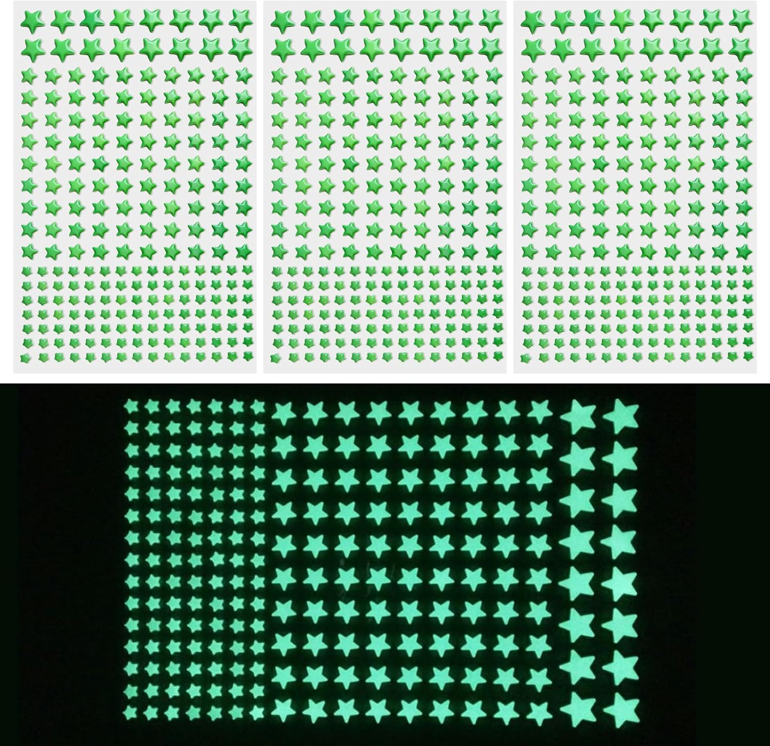 Glow in the Dark Stars and Planets 633 Pcs, Self-Adhesive Galaxy Wall Decals for Ceiling, 3D Realistic Star Stickers for Kids Bedroom Nursery, Solar System Space Decor image number 3