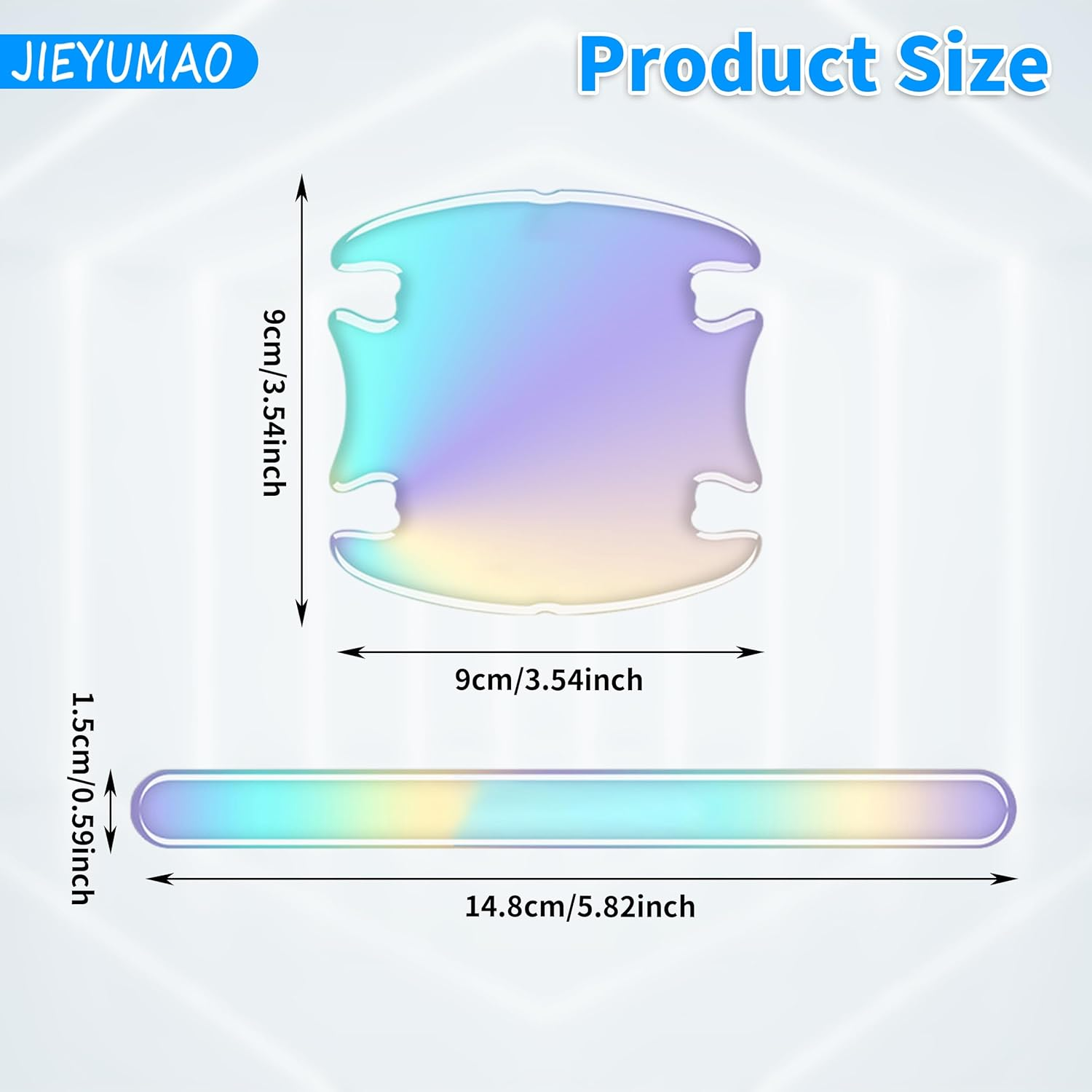 20Pcs Universal Car Door Handle Protector, 2 Colors Reflective Bowl Sticker, Plastic Material, Protects Door Handle from Scratches image number 6