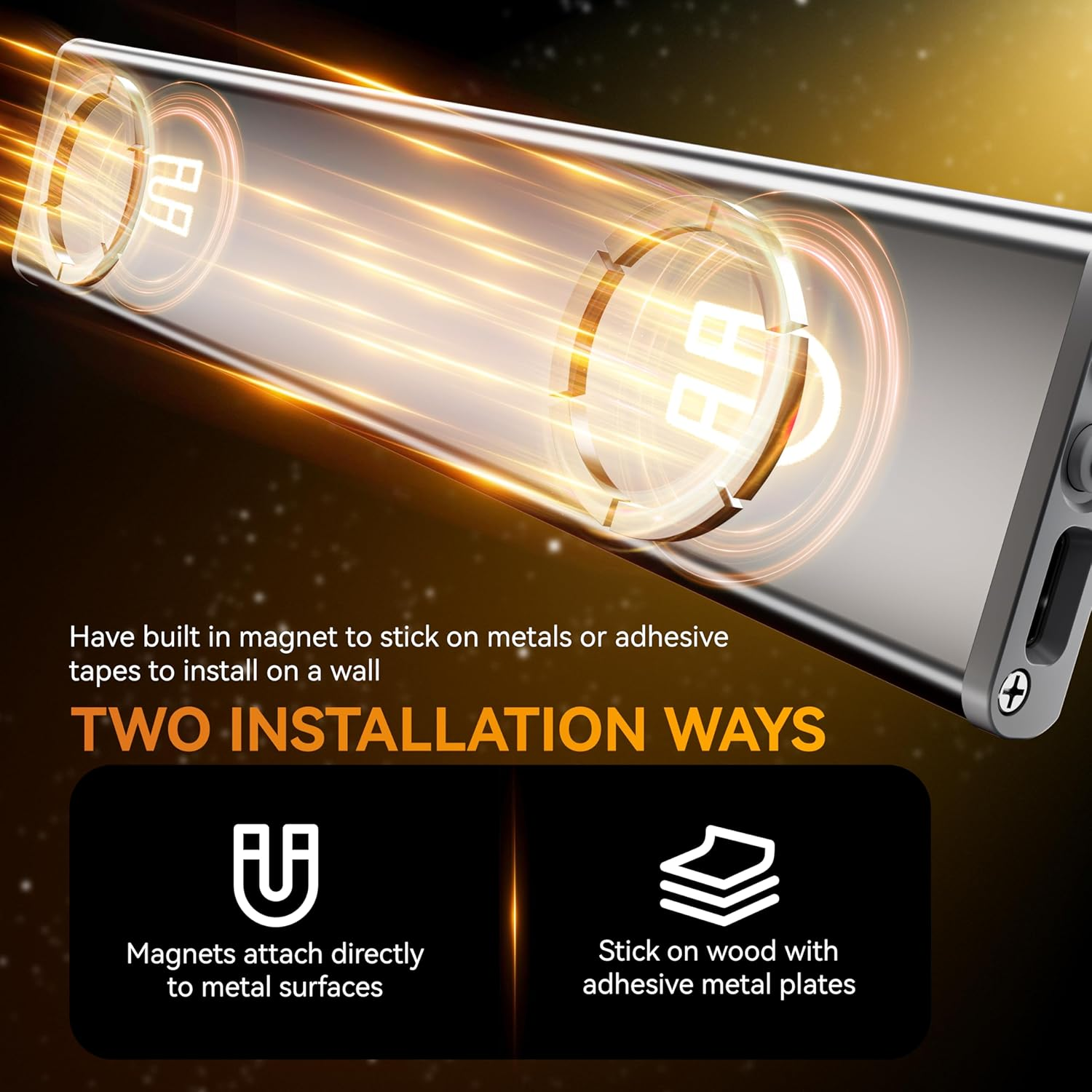 AUSELECT under Cabinet Lighting, 4-Pack Motion Sensor Closet Lights, Wireless USB Rechargeable Led Light Bars, Sensor Night Lights for Drawers, Wardrobe, Stair, Kitchen image number 2