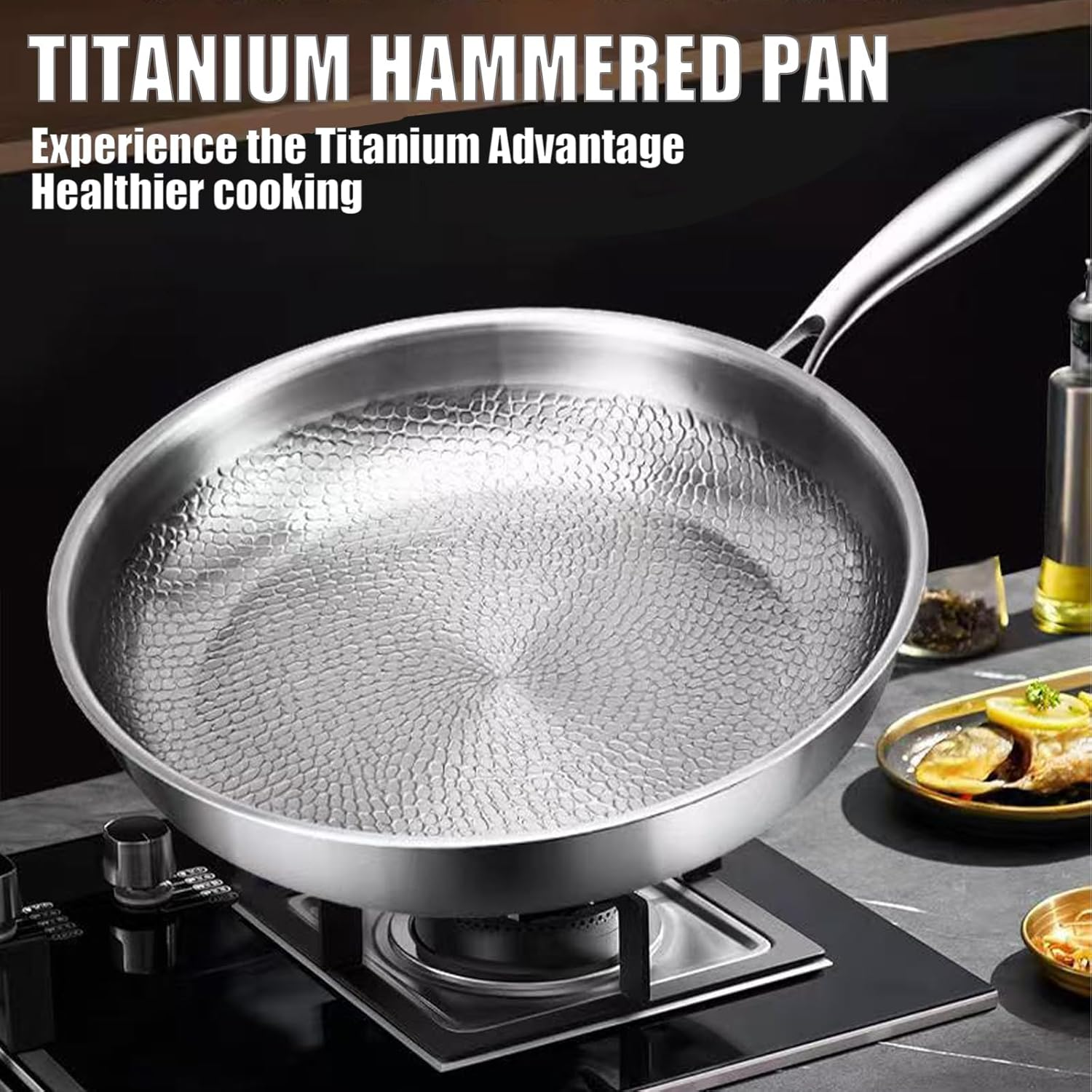 Platefull Titanium Pan, 2026 Upgrade to 100% Non-Toxic Platefull Titanium Frying Pans with Shovel, 12" Non Stick Chemical-Free, Extreme Heat-Resistant & Lasts a Lifetime (With Lid,11.02In) image number 3