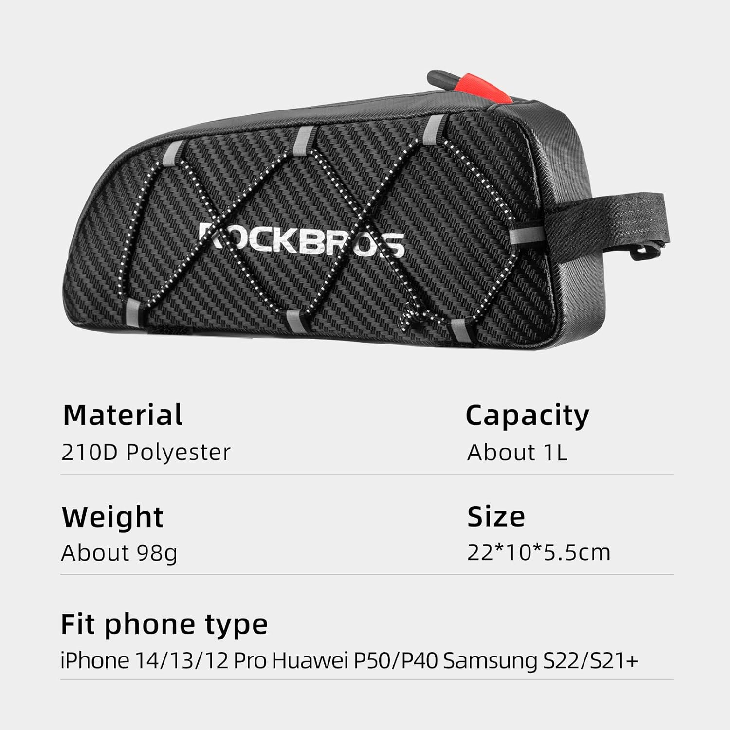 ROCKBROS Top Tube Bike Bag Bicycle Front Frame Bag Top Tube Bag Bike Accessories Pouch Compatible with Iphone 11 Pro Max image number 2