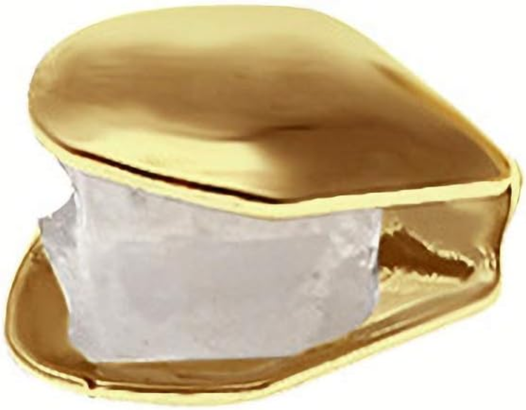 TCOTBE 2 Pieces 14K Plated Gold Grillz Mouth Teeth, Hip Hop Teeth Plain, Top Tooth Single Grill Cap for Teeth Mouth, Party Accessories Teeth Grills (Color : Gold)