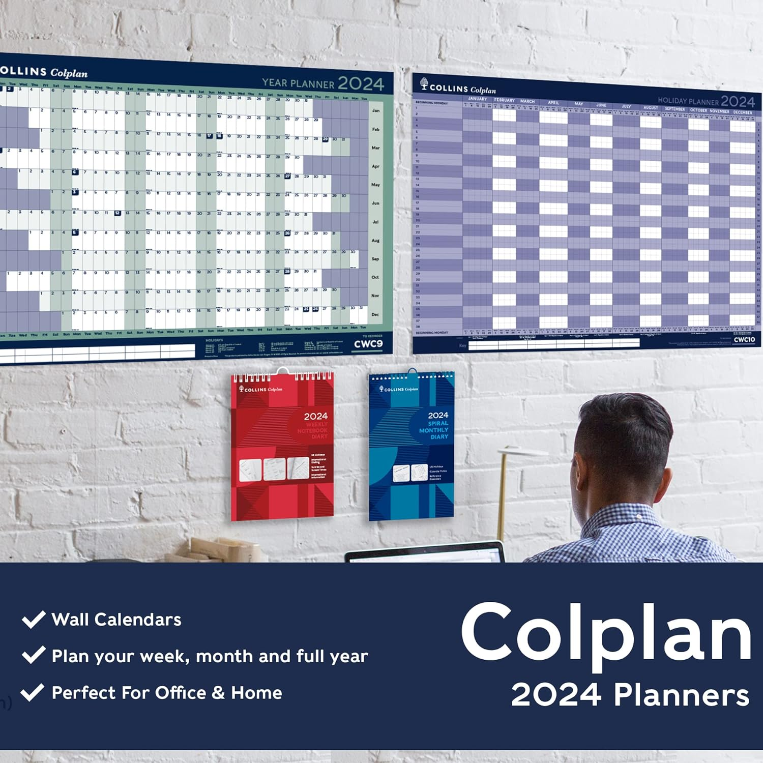 Collins Colplan 2024 Diary A3 Wiro Monthly Memo Calendar - Business Planner and Organiser - January to December 2024 Diary - Monthly - - CMC-24 image number 4