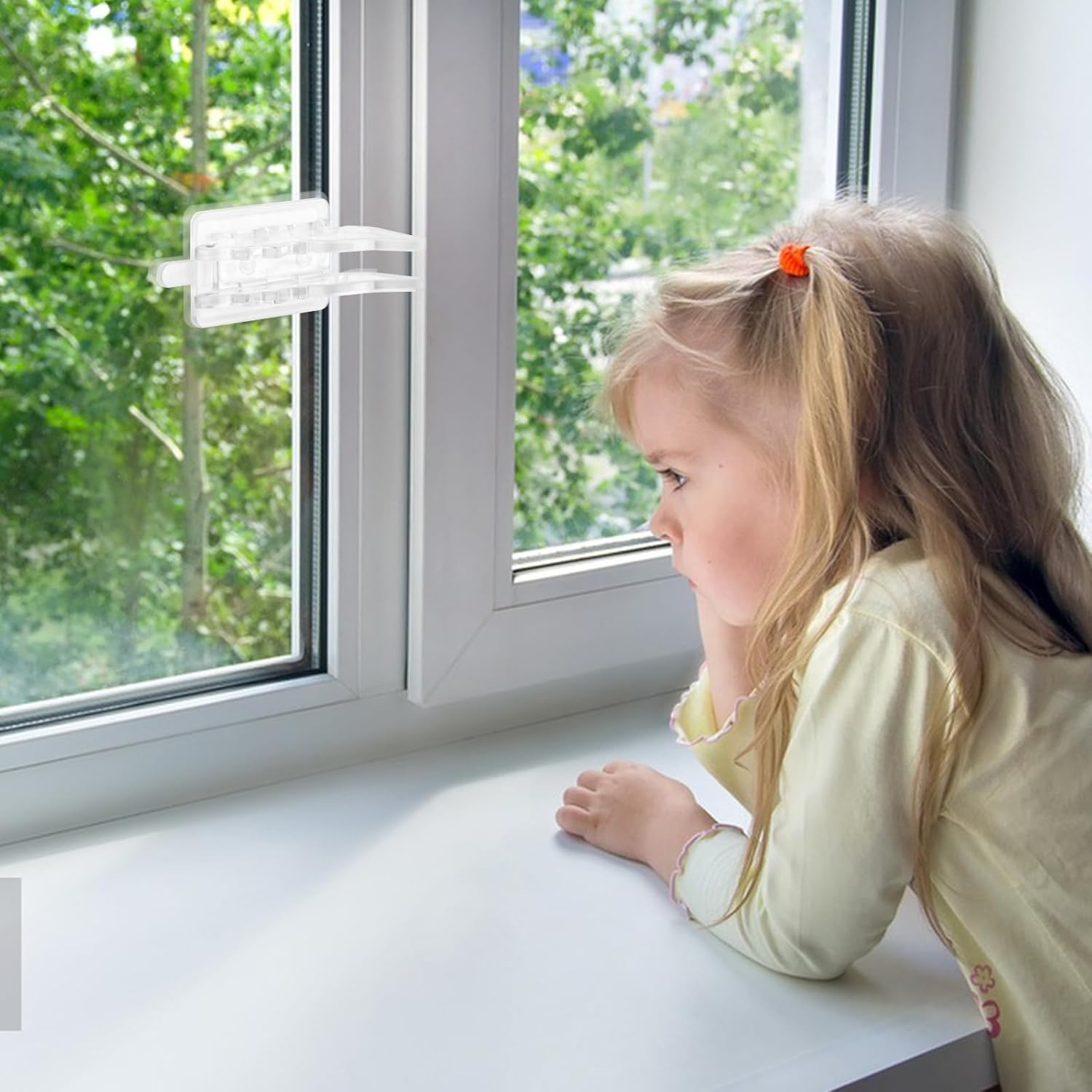 Child Proof Sliding Door Lock 4 Pack Self Adhesive Sliding Door Lock for Child Safety Butterfly Sliding Window Lock for Windows, Closet Doors, Cabinet Doors