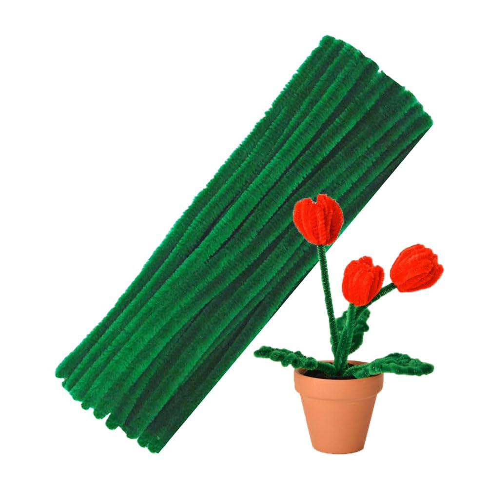 100Pcs Pink Pipe Cleaners Chenille Stem for DIY Crafts,Arts,Wedding,Home,Party,Valentine'S Day Holiday Decoration 6 Mm X 12 Inch