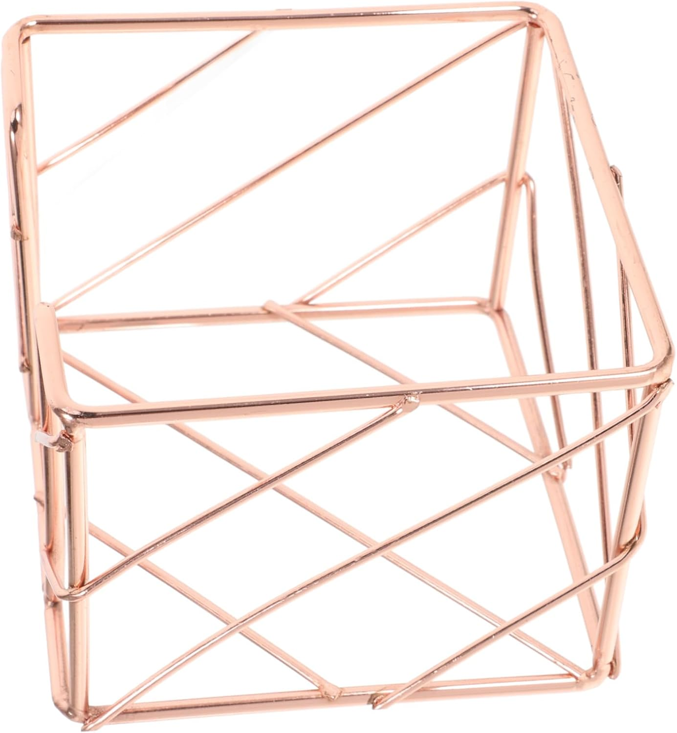 GETAJGHSD Desk Memo Pad Holder Rose Gold Hollow Iron Desktop Storage Organizer with Memo Note Stand for Office Workspace Accessories