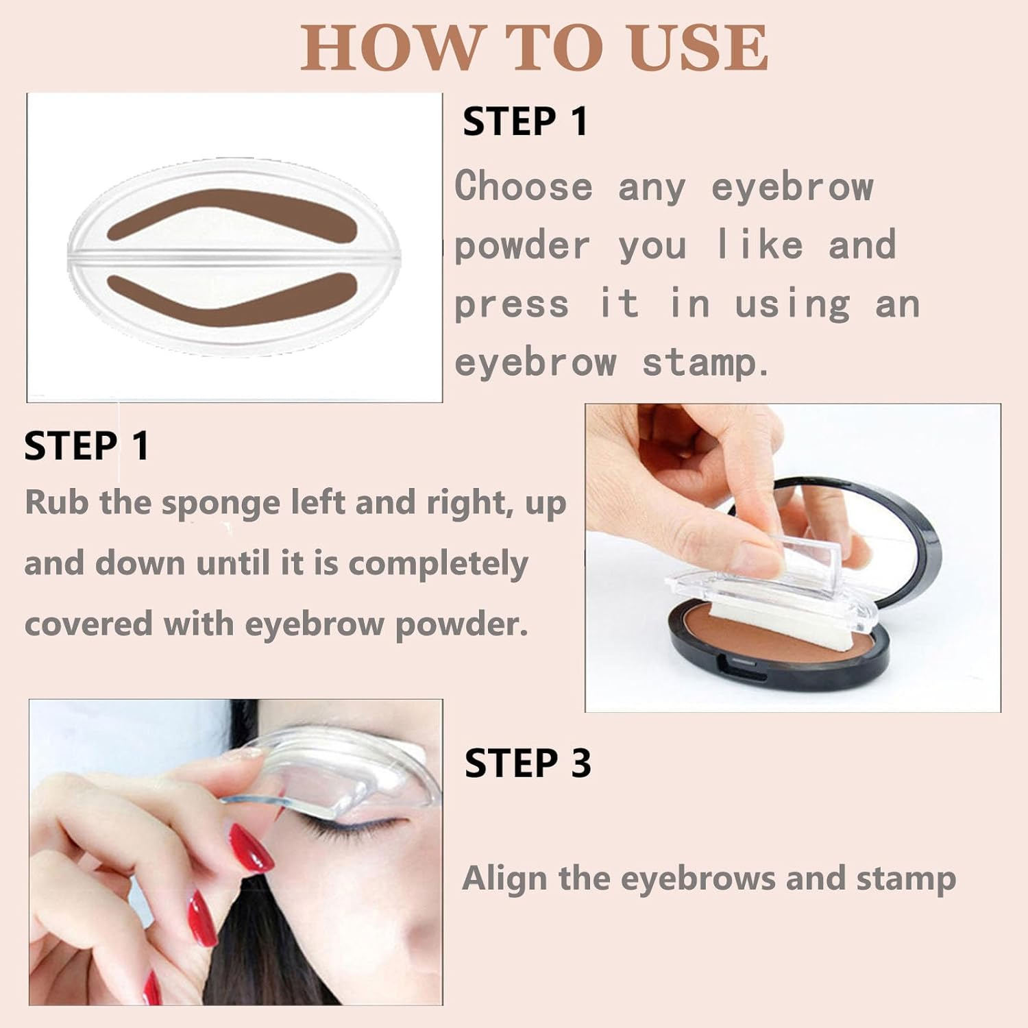 Wimode Eyebrow Seal Stamp Powder Waterproof Eyebrow Powder Filler to Shape Natural Eyebrows in Seconds Eye Brow Definer Kit for Makeup Beginner