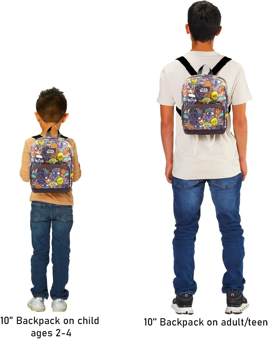 Disney Star Wars Preschool Backpack for Kids, Toddlers ~ 4 Pc School Supplies Bundle with Canvas Star Wars 10" Mini Backpack, Stickers, and More, Star Wars, Star Wars Mini Backpack, Classic Star Wars