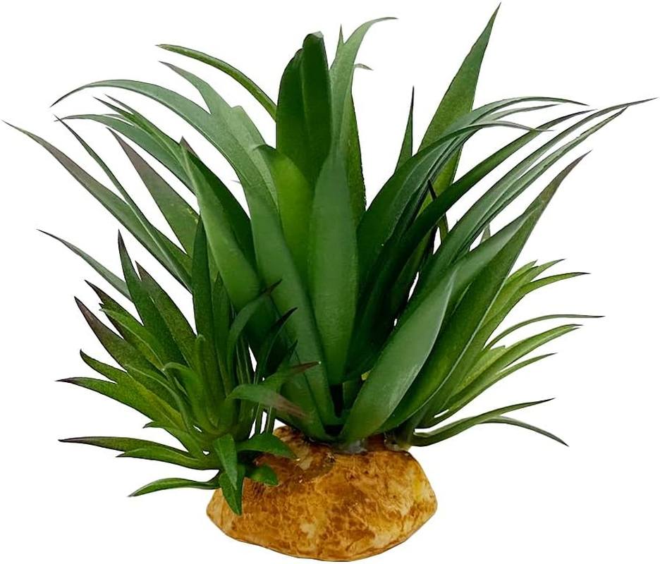 Smoothedo-Pets Reptile Artificial Plants Succulent Terrarium Decor Desert Rain Forests Plant Lizard Bearded Dragon Chameleon Gecko Snake Amphibian Habitat Hideout Tank Accessories (Agave-Set) image number 4