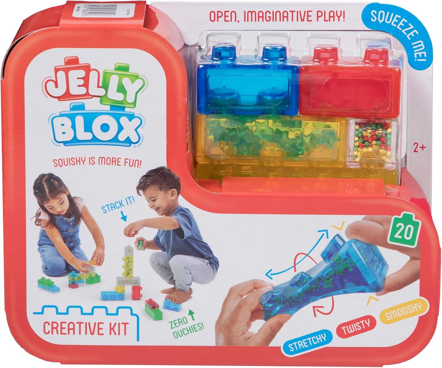 Goliath Jelly Blox Creative Kit - 20 Sensory Building Blocks for Toddlers & Preschoolers, Squishy, Stretchy, Safe, Fun & Developmental Play, Ages 2+