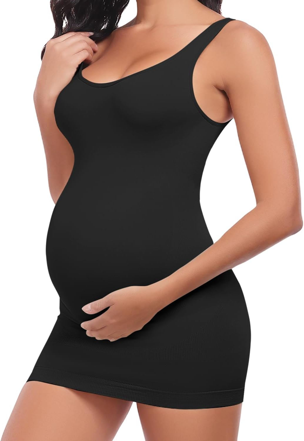 Diawsome Maternity Tank Tops Belly Support - Womens Sleeveless Bodycon Dresses for Baby Shower Pregnancy Shapewear Workout Shirts