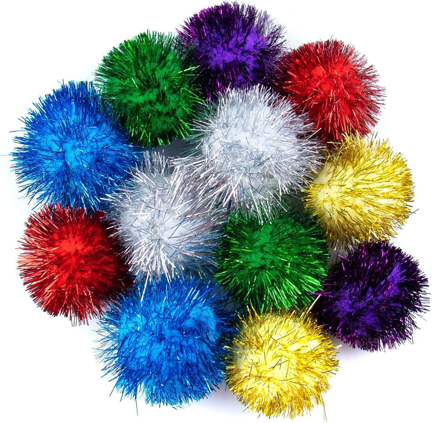 10 Pieces Cat Sparkle Balls Assorted Colour Sparkle Balls Cat Toy Balls Island Balls Cat Pom Balls Cat Toys Puff Balls Glitter Balls for Cat Kittens image number 3