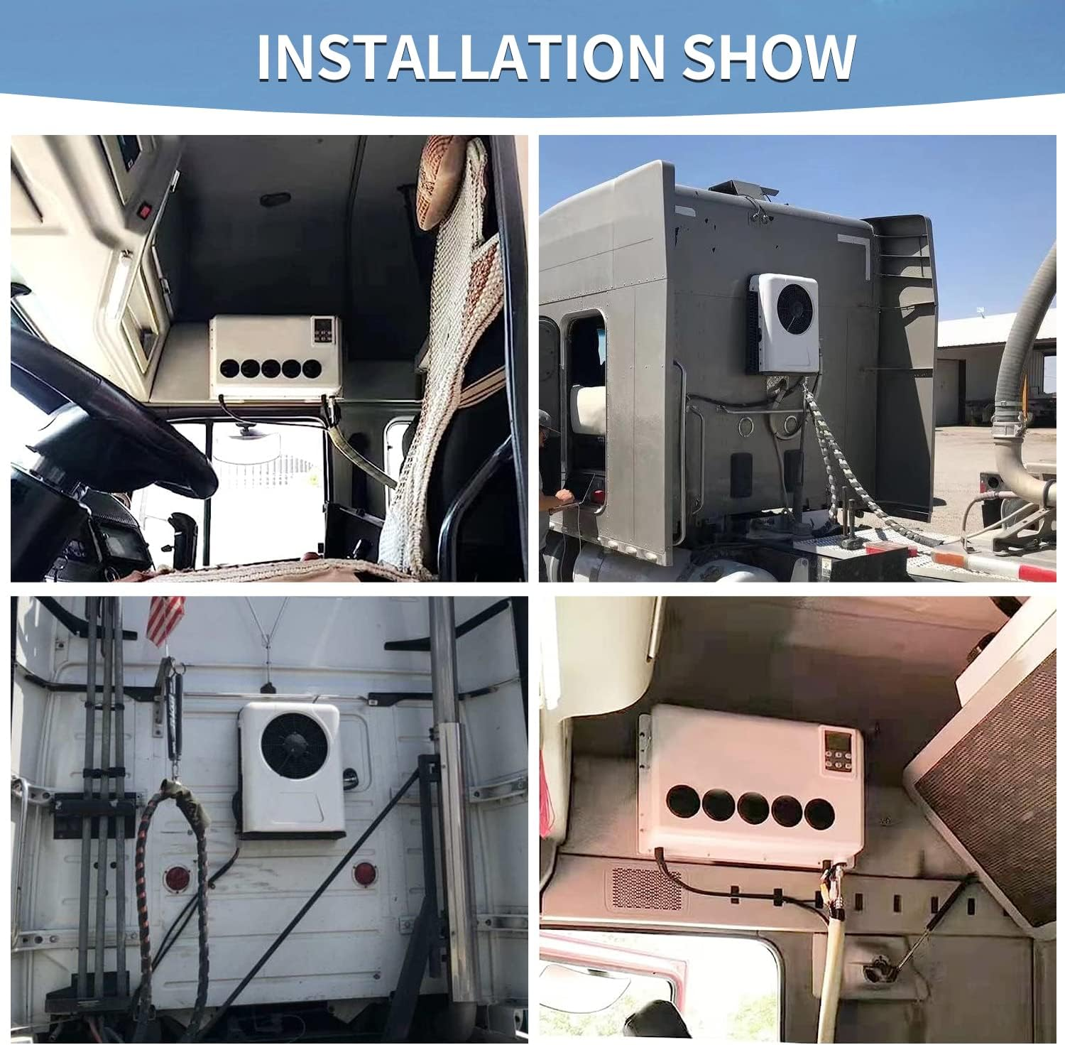 Treeligo DC 12V Universal Electric RV Truck Air Conditioner Camper A/C Unit 10000 BTU Fast Cooling for Motorhome Bus Tractor Automotive Air Conditioner （White） image number 6