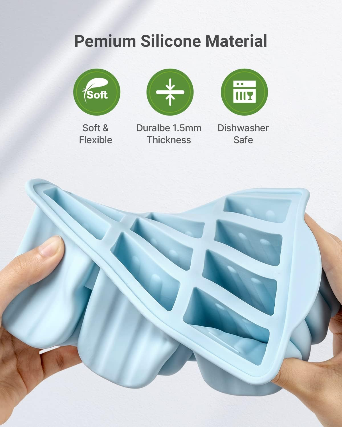 Silicone Popsicles Moulds, 12-Cavities Popsicle Moulds for Kids Adults Food Grade Popsicle Maker Mold Set Bpa-Free Ice Popsicle Molds Homemade Ice Pop Maker with Popsicle Sticks and Cleaning Brush image number 5