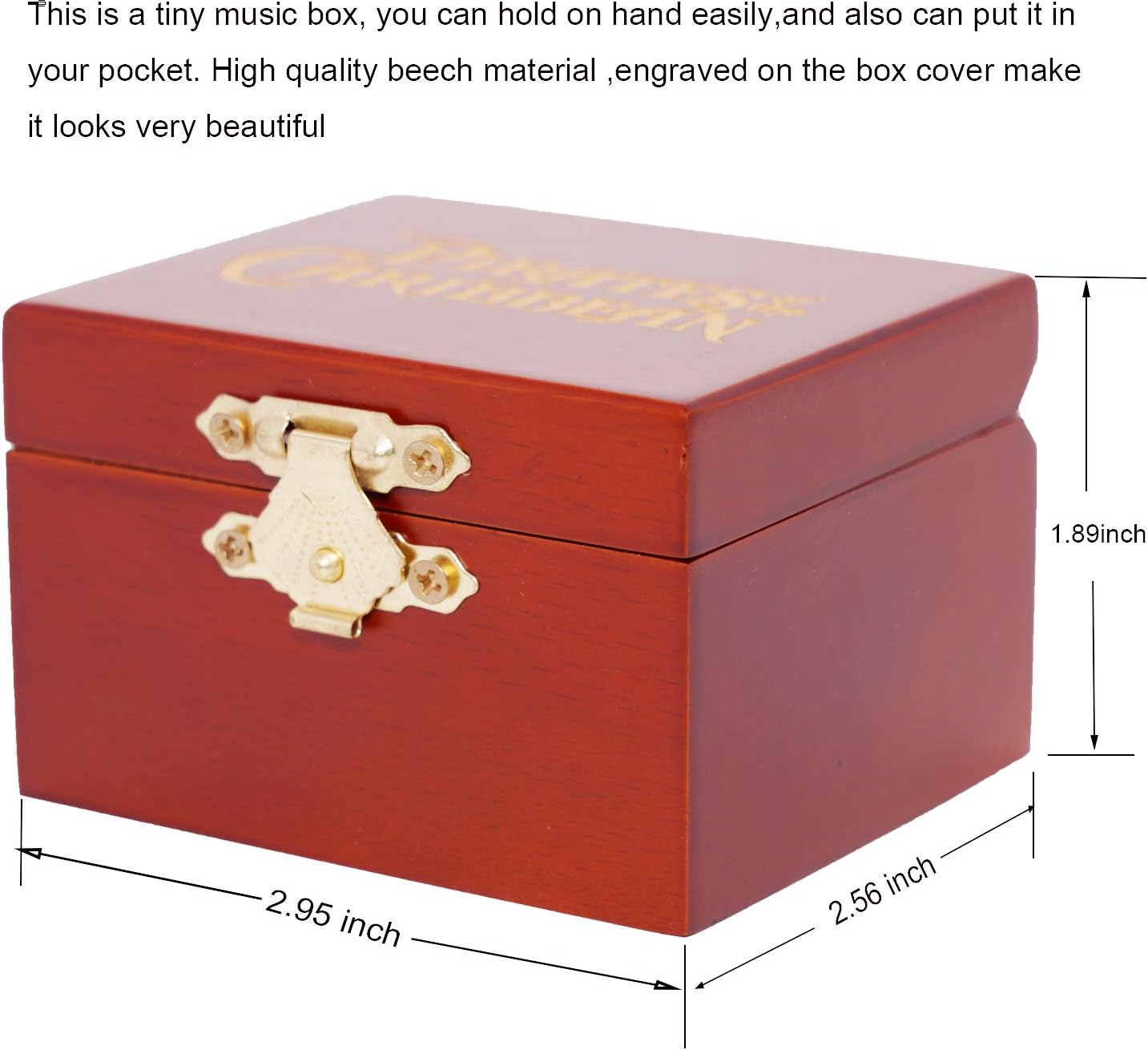 Music Box Carved Wood Musical Box Wind up Gold Mechanism Musical Gift for Christmas,Birthday,Valentine'S Day image number 3