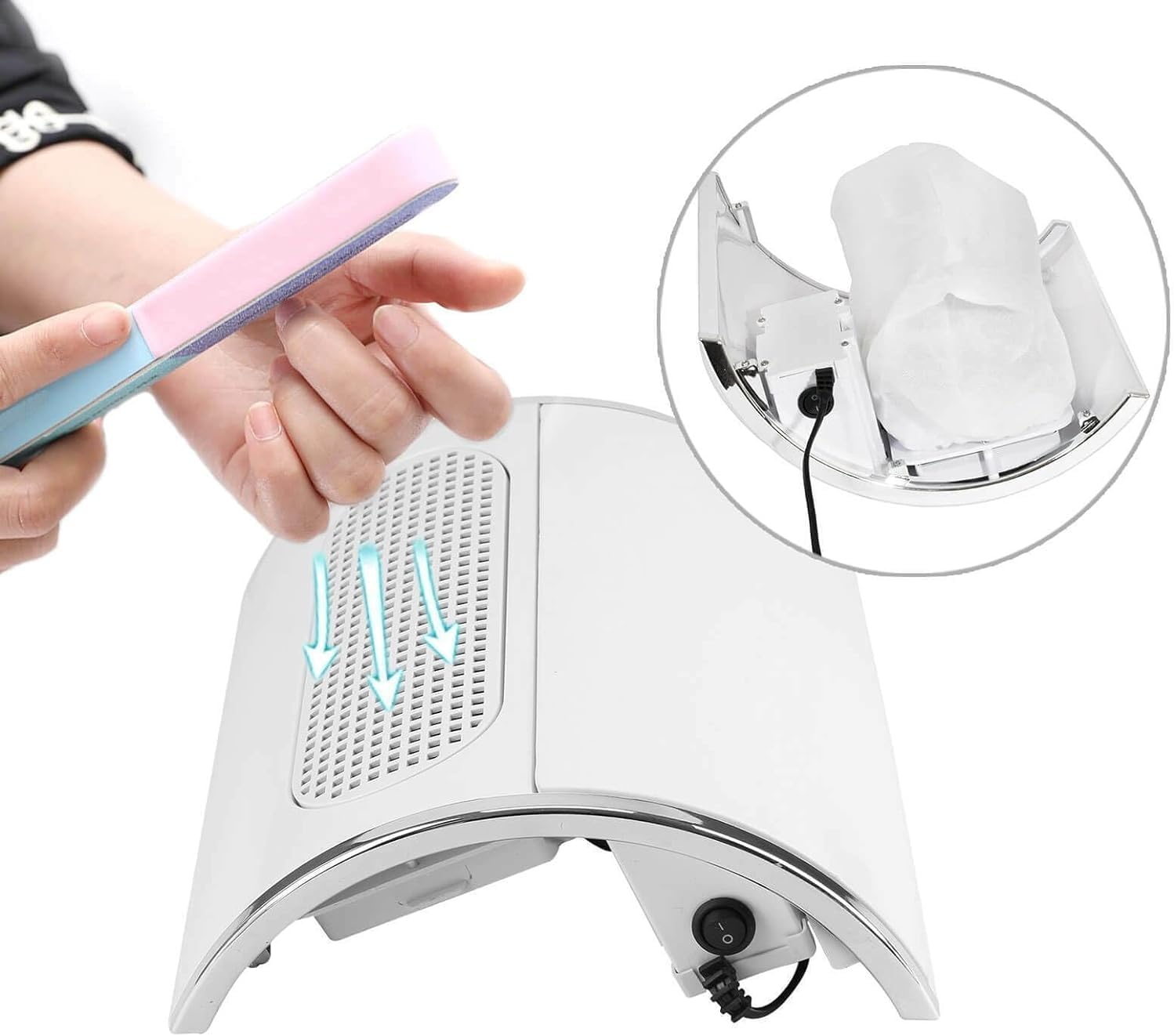OWEITE Nail Dust Collector Powerful 80W Nail Dust Vacuum Cleaner Dust Extractor for Poly Nail, Acrylic Fan Vacuums Dust Suction Machine Manicure Salon Home Use image number 2