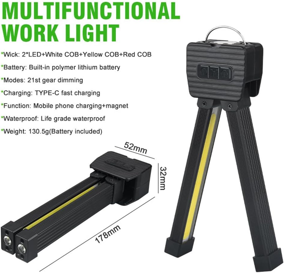 Portable LED Posing Lamp for Fitness | Gym Lamp for Posing & Bodybuilding | Rechargeable LED Posing Light with 180&deg; Fold & Dimming | Ideal for Studio, Outdoors, and Home Use image number 1