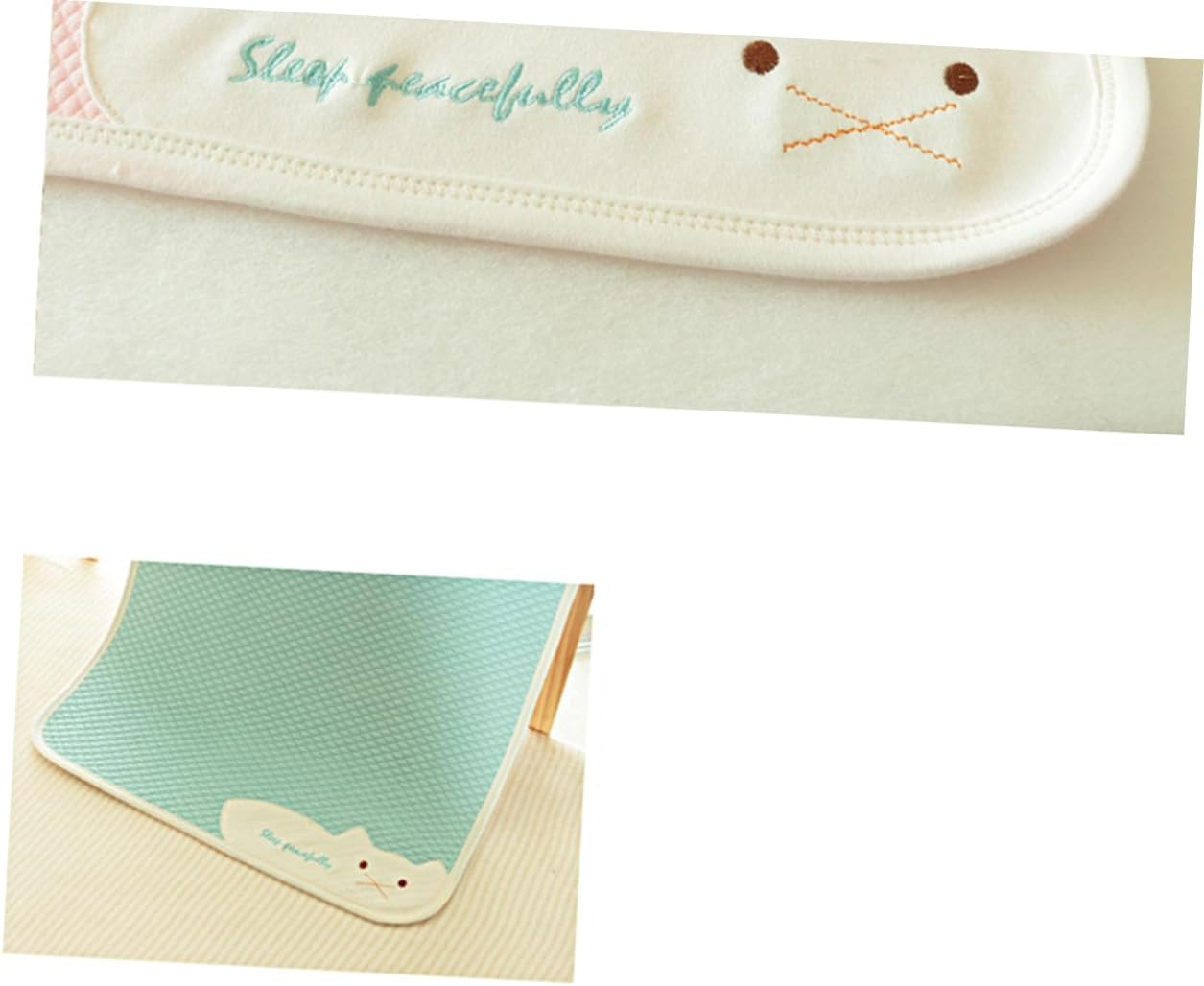 Sleeping Cotton Pad Diapers Washable Nappy Mattress Protector Foam Play Mat Foam Mats Waterproof Mat for Waterproof Sleeping Pad Portable Mat Light Green ORFOFE image number 6