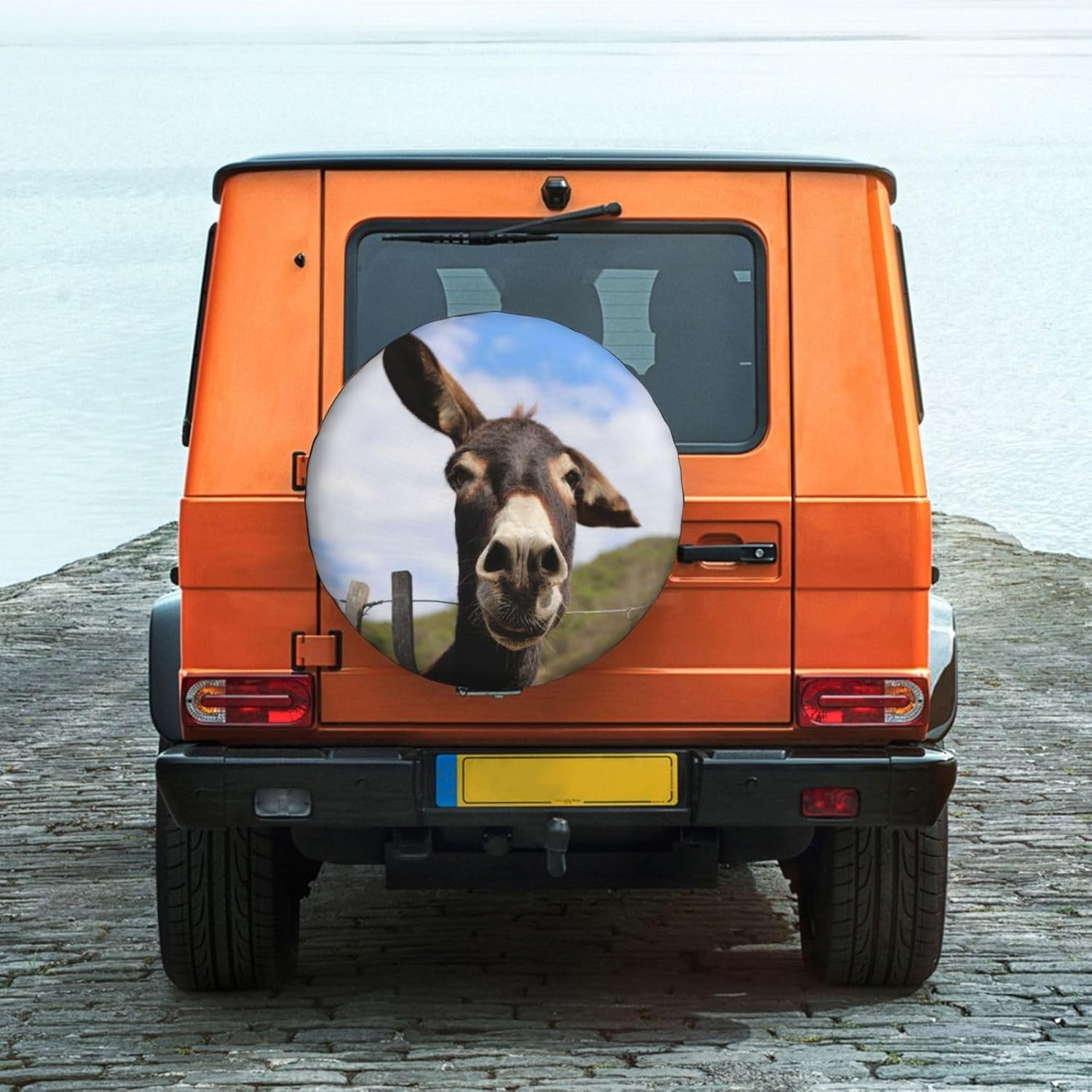 Universal Spare Wheel Cover Super Funny Donkey Portrait Farm Animals Waterproof Dustproof Trailer RV SUV SUV SUV 15" image number 4