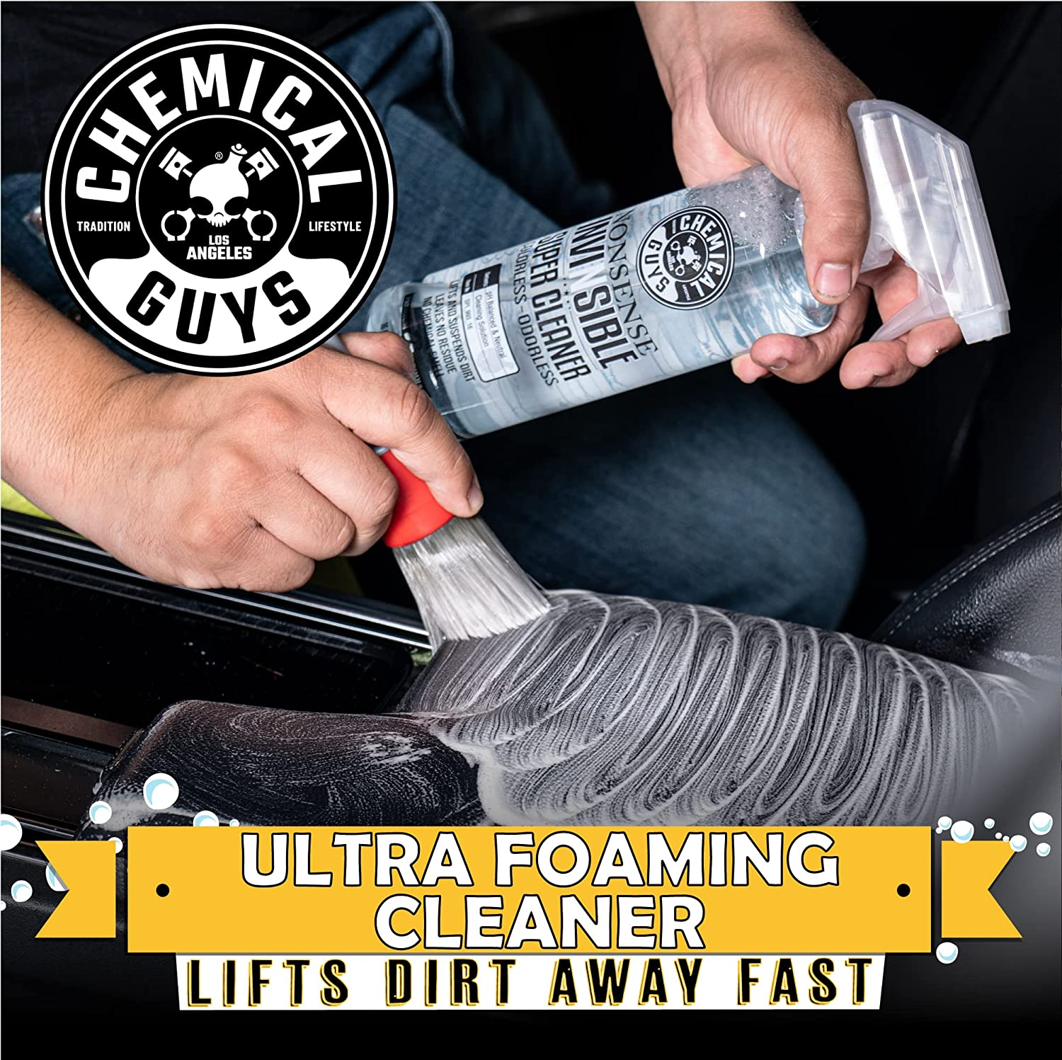 Chemical Guys Nonsense All Surface Cleaner (2-Pack, 473Ml) &ndash; Colour-Free, Odourless & Ph-Balanced &ndash; Safe for Vinyl, Plastic, Fabric, Rubber, Leather & More &ndash; Use in Car, Home, Garage, RV image number 3