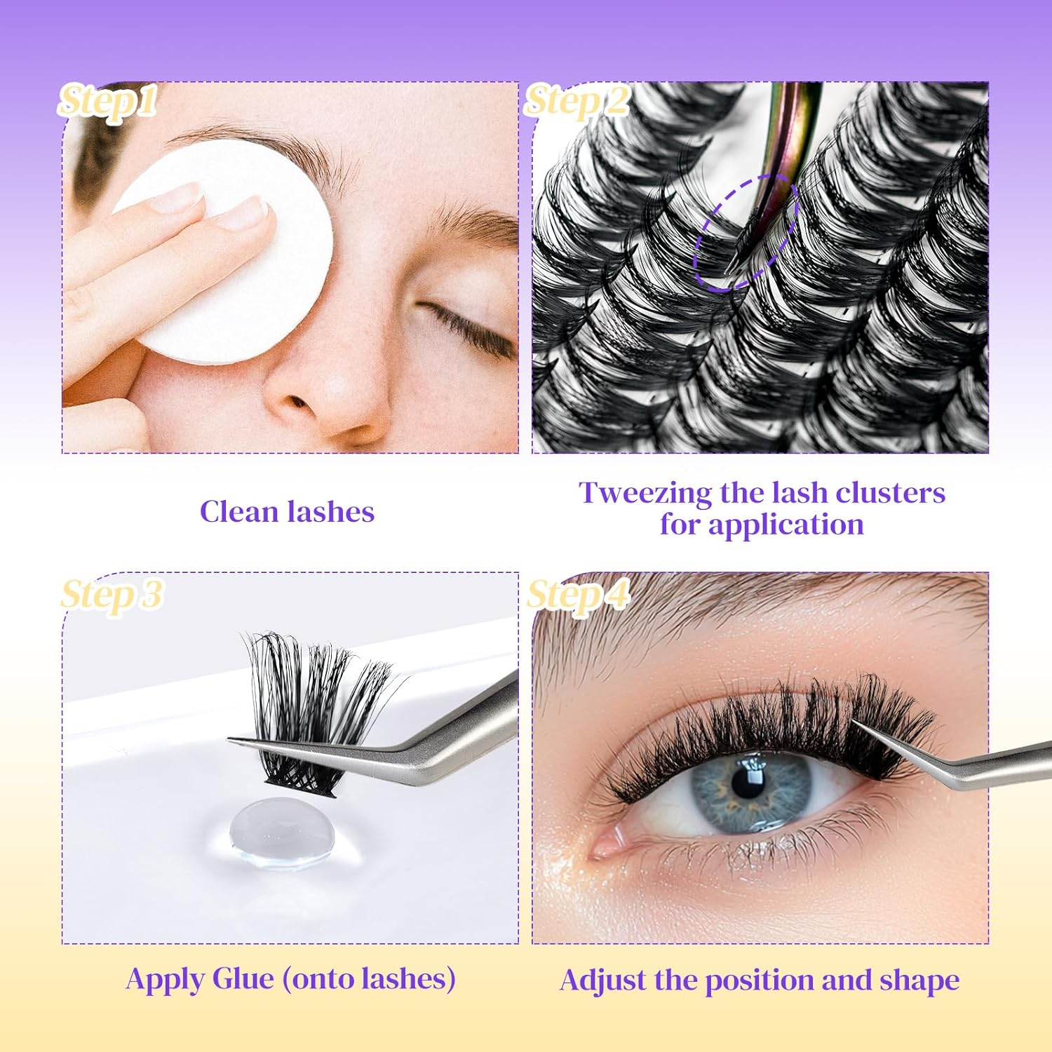 ACTROL Individual Eyelash Lashes Clusters ACT-B 0.07 12-18Mm Mix D Curl - Natural & Bold Volume Lashes, Reusable DIY Lash Extensions for Customized Looks - Hypoallergenic & Cruelty-Free image number 3