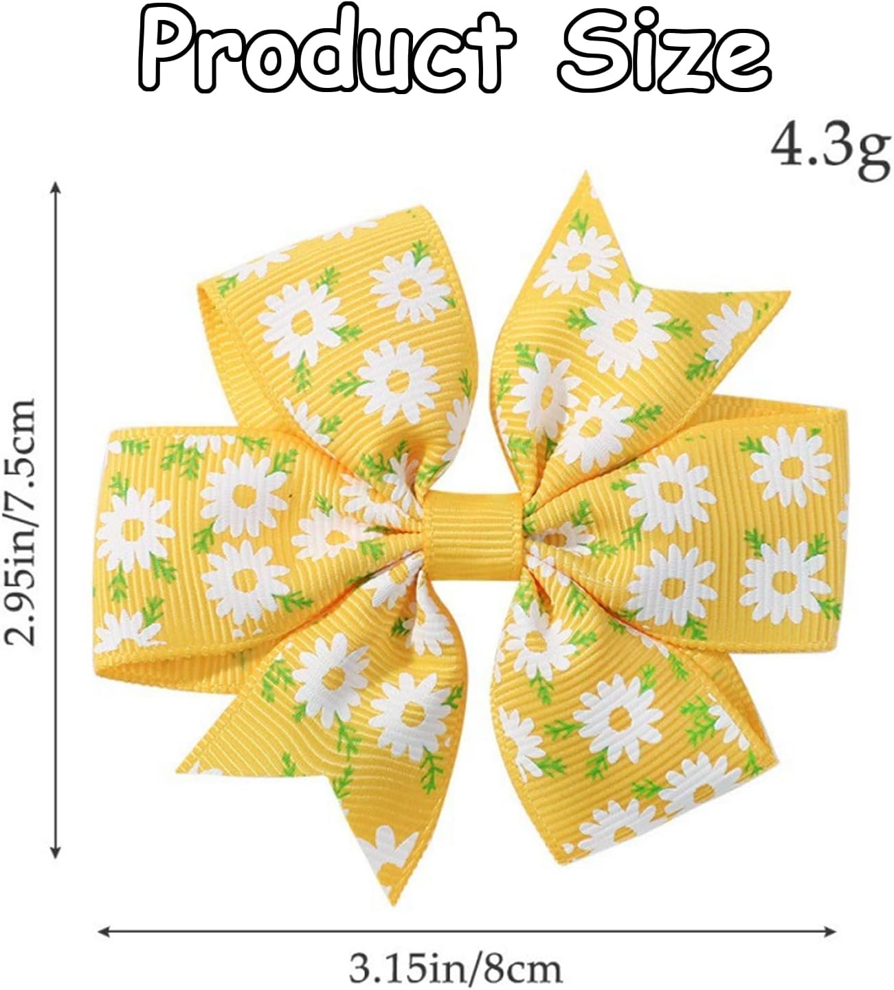 20Pcs Baby Girls Hair Clips, 8X8Cm Floral Alligator Clips for Toddlers, 20 Printed Bows, 4.6Cm Non-Slip Hair Barrettes for Kids & Baby Accessories image number 1