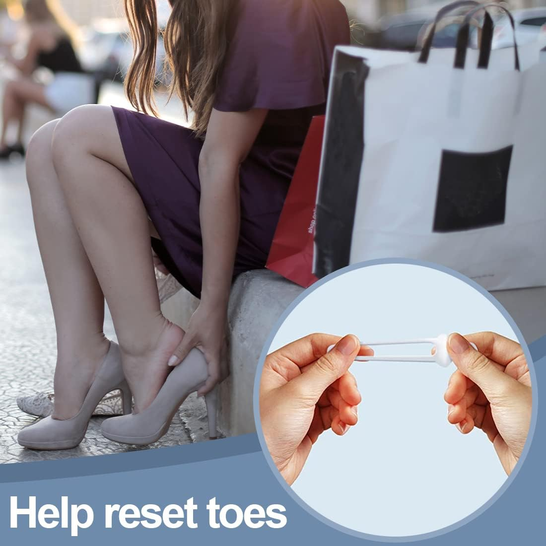 4 Pairs Toe Separator, Toe Separator, Toe Separator, Toe Separator, Toe Protection, Small Hammer Straighteners, Prevent Rubbing and Relieve Pressure (4 Colors) image number 2